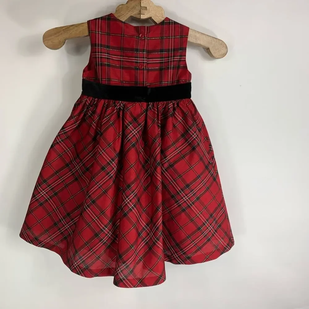 Gymboree Christmas Red Tafetta Plaid Dress 3T